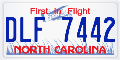 NC license plate DLF7442