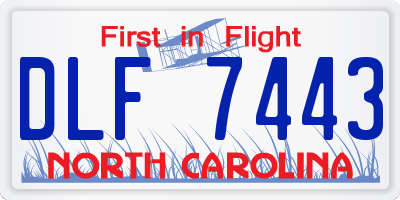 NC license plate DLF7443