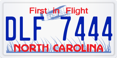 NC license plate DLF7444