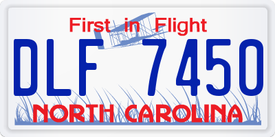 NC license plate DLF7450