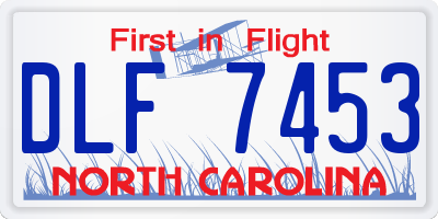 NC license plate DLF7453