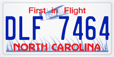 NC license plate DLF7464
