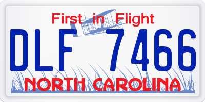 NC license plate DLF7466