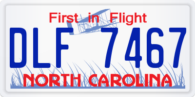 NC license plate DLF7467