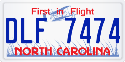 NC license plate DLF7474