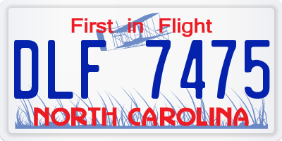 NC license plate DLF7475