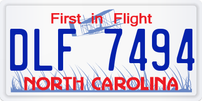 NC license plate DLF7494