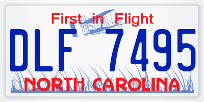 NC license plate DLF7495