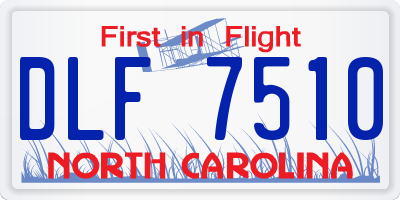 NC license plate DLF7510