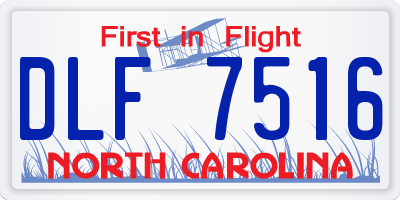 NC license plate DLF7516