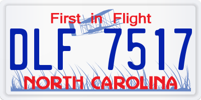 NC license plate DLF7517