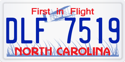 NC license plate DLF7519