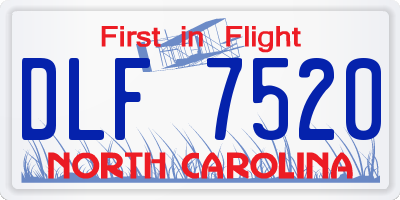 NC license plate DLF7520