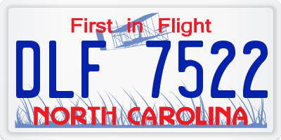 NC license plate DLF7522