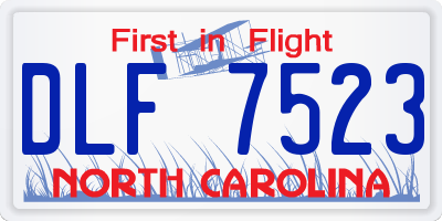 NC license plate DLF7523