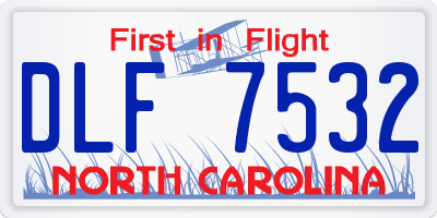 NC license plate DLF7532