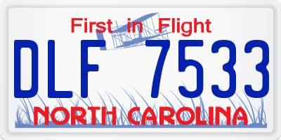 NC license plate DLF7533