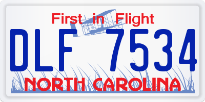 NC license plate DLF7534