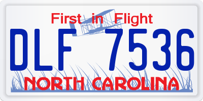 NC license plate DLF7536