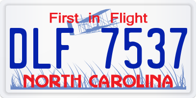 NC license plate DLF7537