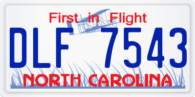 NC license plate DLF7543