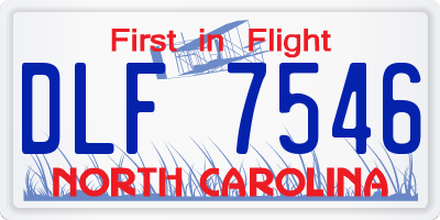 NC license plate DLF7546