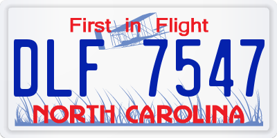 NC license plate DLF7547