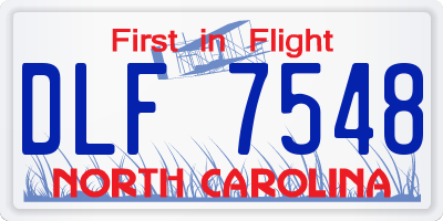NC license plate DLF7548