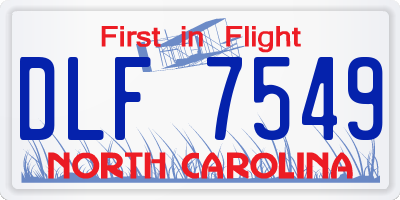 NC license plate DLF7549
