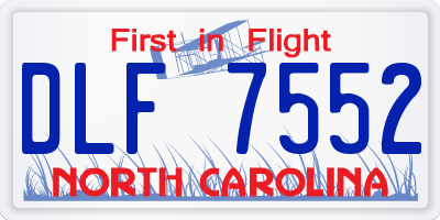 NC license plate DLF7552