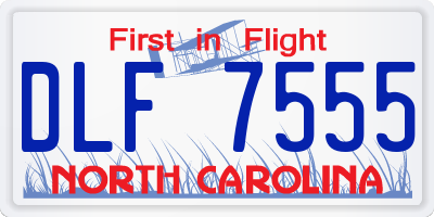 NC license plate DLF7555