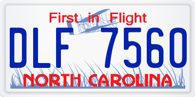 NC license plate DLF7560