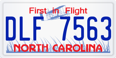 NC license plate DLF7563