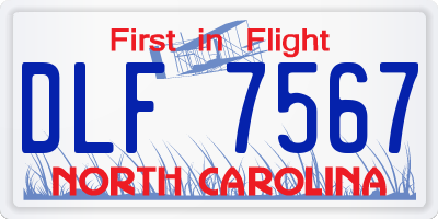 NC license plate DLF7567