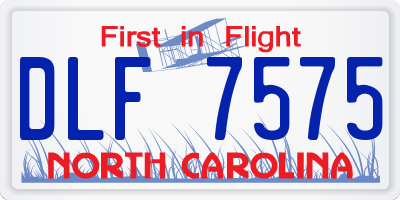 NC license plate DLF7575