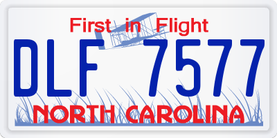 NC license plate DLF7577