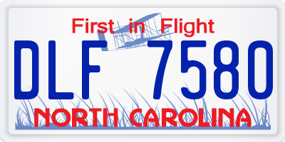 NC license plate DLF7580