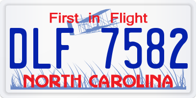 NC license plate DLF7582