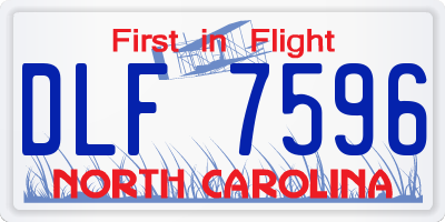 NC license plate DLF7596
