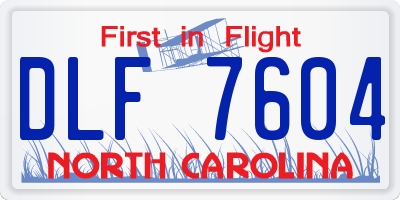 NC license plate DLF7604