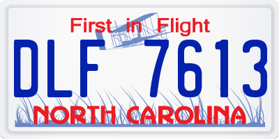 NC license plate DLF7613