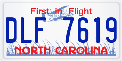 NC license plate DLF7619