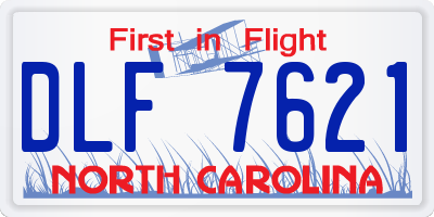 NC license plate DLF7621