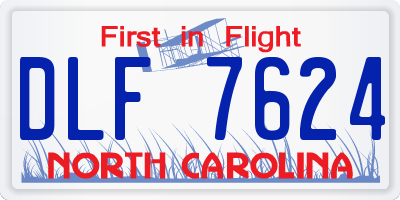 NC license plate DLF7624
