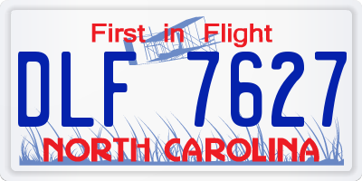 NC license plate DLF7627