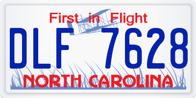 NC license plate DLF7628