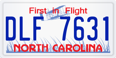 NC license plate DLF7631