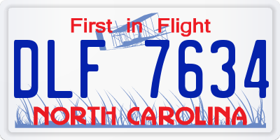NC license plate DLF7634