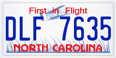NC license plate DLF7635