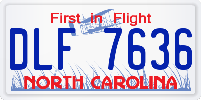 NC license plate DLF7636